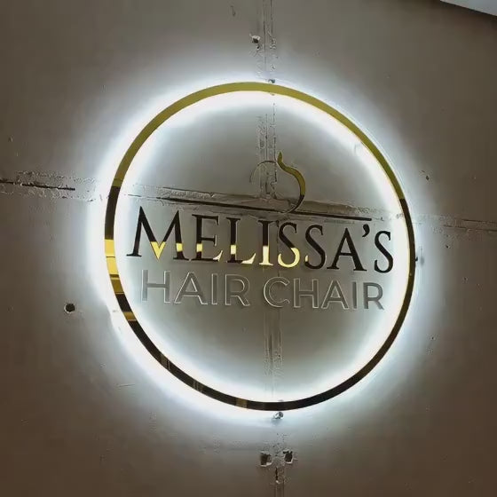 Custom Clear Acrylic Neon Business Sign – Personalized LED Sign – 3D LED Round Sign - Acrylic Neon Sign - Personalized Wall Decor Sign