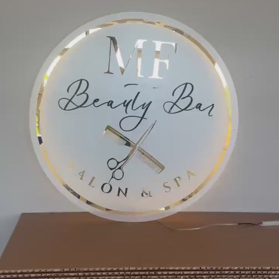 Custom Beauty Studio Neon Sign, Acrylic Salon Backlit Sign, Business Logo Signs, Wall and Door Office Sign, Wall LED Salon logo sign