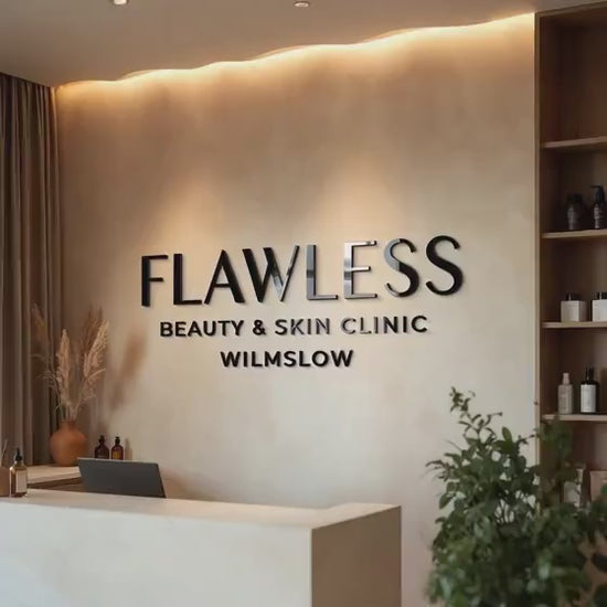 Matte Black Metal Business Logo Sign | Custom 3D Laser Cut Reception Sign | Beauty Salon Branding | Aesthetic Clinic Office Wall Signage