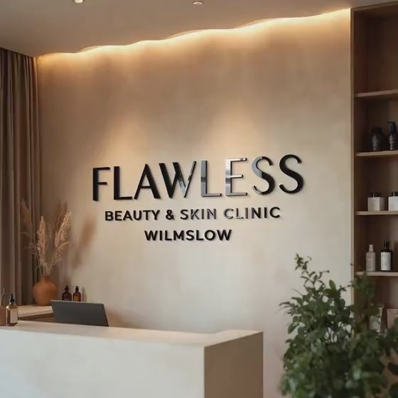 Matte Black Metal Business Logo Sign | Custom 3D Laser Cut Reception Sign | Beauty Salon Branding | Aesthetic Clinic Office Wall Signage