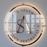 Custom Clear Acrylic Neon Business Sign – Personalized LED Sign – 3D LED Round Sign - Acrylic Neon Sign - Personalized Wall Decor Sign