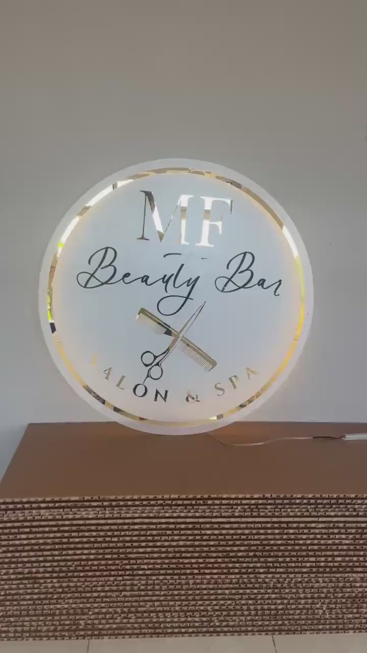Custom Beauty Studio Neon Sign, Acrylic Salon Backlit Sign, Business Logo Signs, Wall and Door Office Sign, Wall LED Salon logo sign